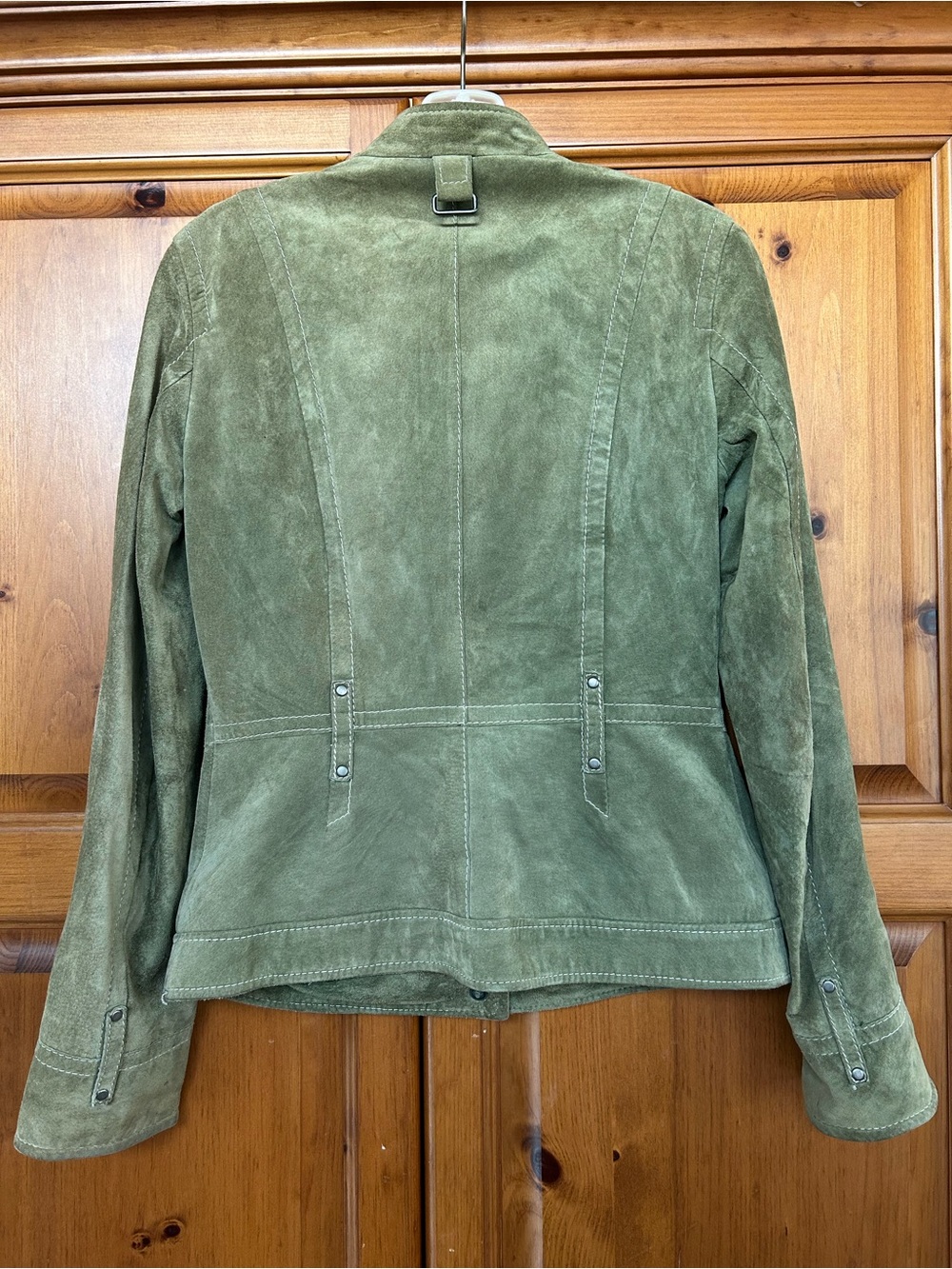 Women's Danier Olive Green Suede Button-Front Jacket - Picture 2 of 9